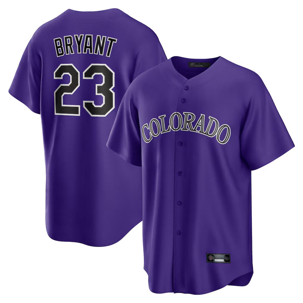 C.Rockies #23 Kris Bryant Player Purple Game Home Qdoa Stitched Jerseys