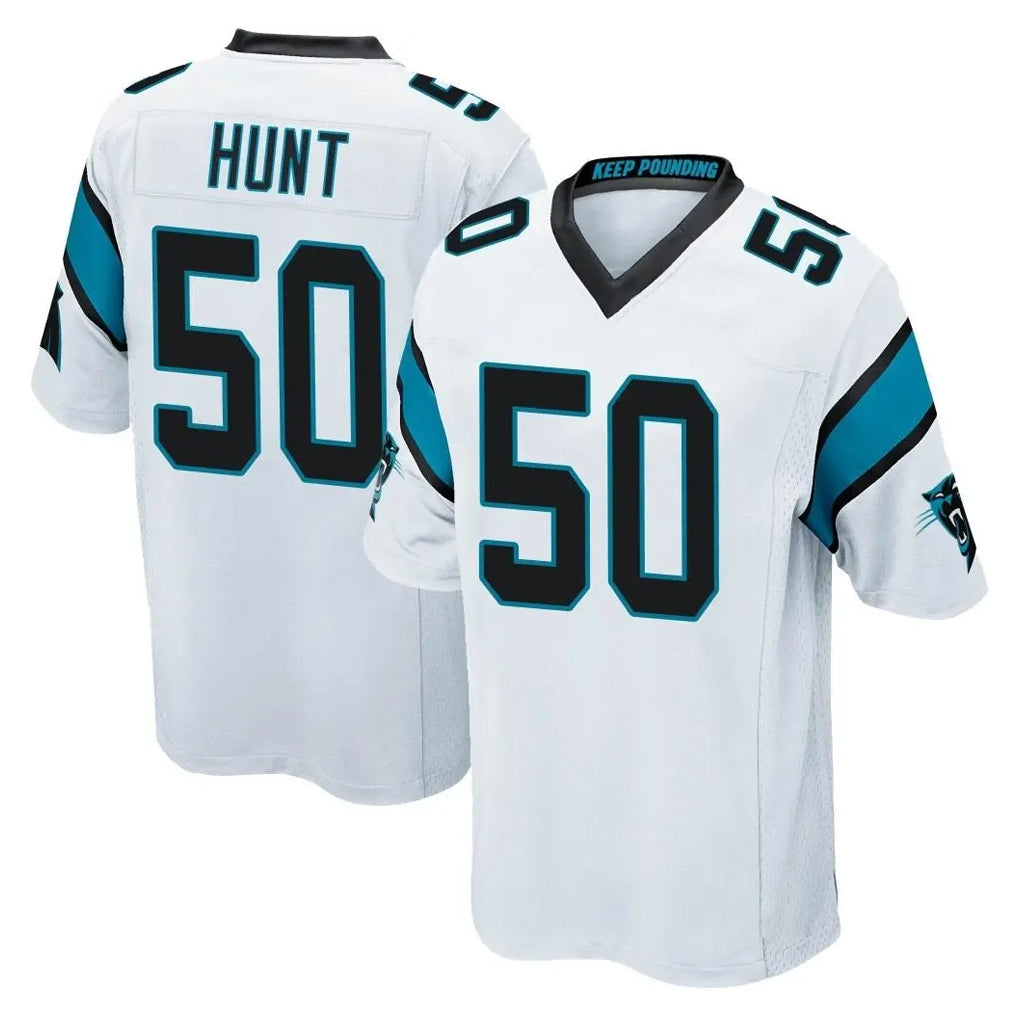 C.Panthers #50 Robert Hunt Player White Game Qdoa Stitched Jerseys