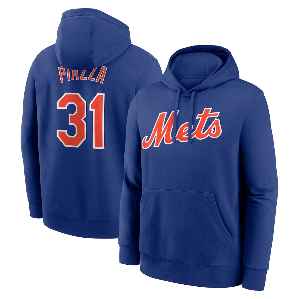 NY.Mets #31 Mike Piazza Player Royal Club Pullover Hoodie Game Qdoa Stitched Jerseys