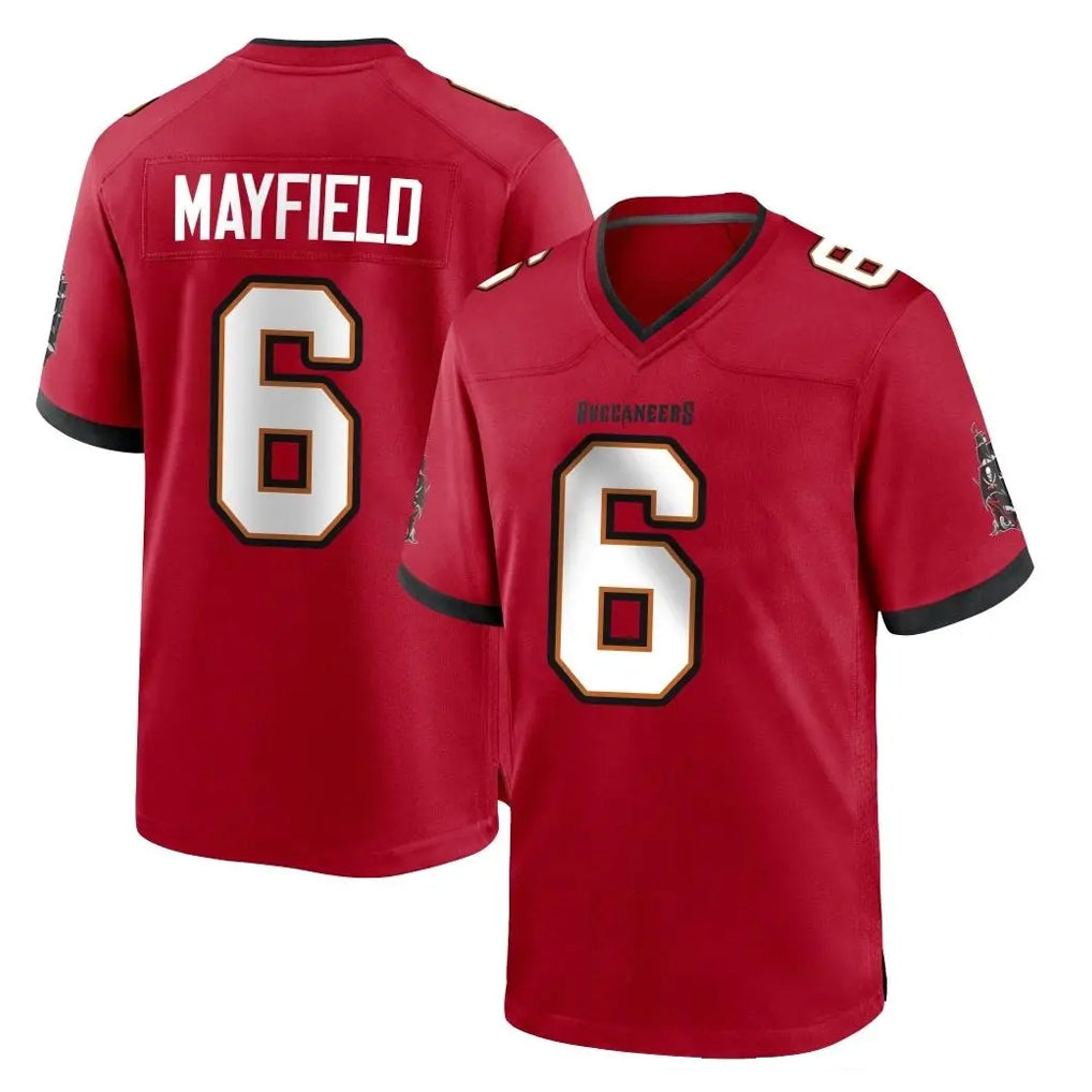 TB.Buccaneers #6 Baker Mayfield Player Red Home Game Qdoa Stitched Jerseys