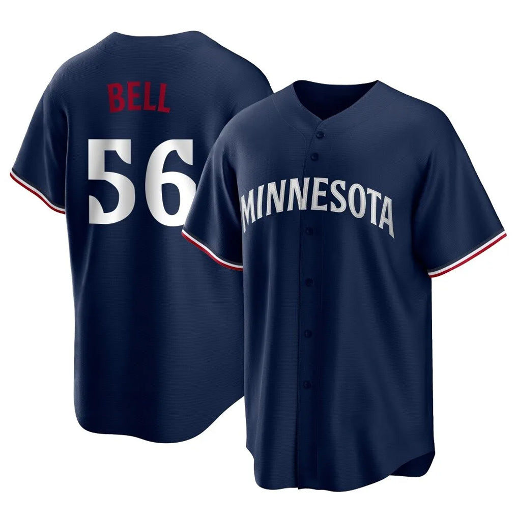 M.Twins #56 Josh Bell Player Navy Replica Alternate Home Qdoa Stitched Jerseys