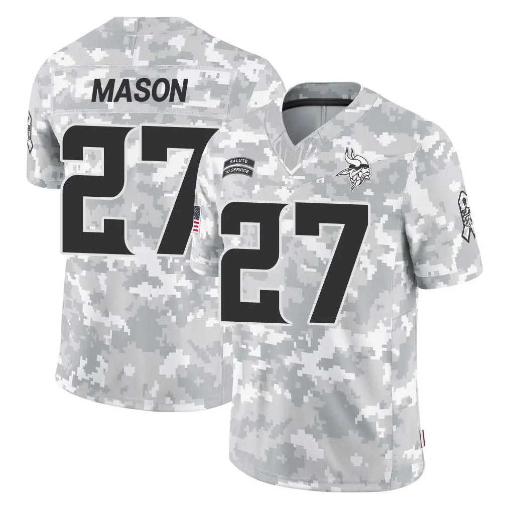 M.Vikings #27 Jordan Mason Player Arctic Camo Salute To Service Limited Game Qdoa Stitched Jerseys