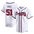 A.Braves #51 Chris Sale Player White Limited Home Game Qdoa Stitched Jerseys