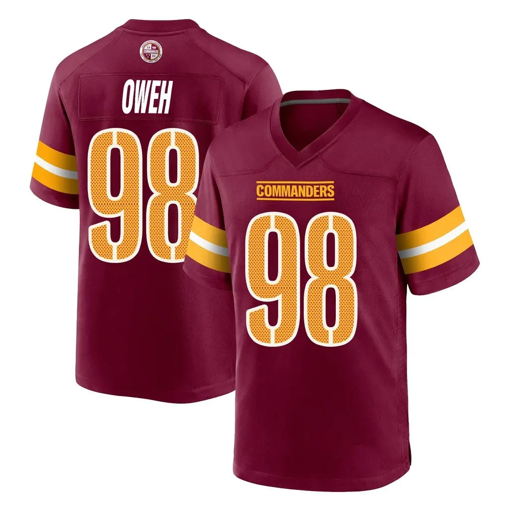 W.Commanders #98 Odafe Oweh Player Burgundy Home Game Qdoa Stitched Jerseys