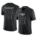 P.Eagles #26 Saquon Barkley Player Black Reflective Limited Home Game Qdoa Stitched Jerseys