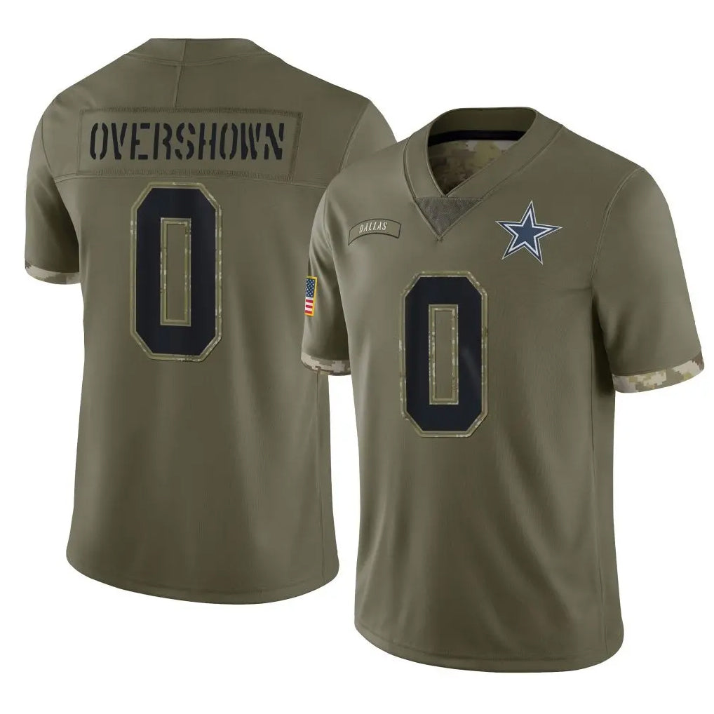 D.Cowboys #0 DeMarvion Overshown Player Olive Salute to Service Limited Game Qdoa Stitched Jerseys