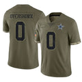 D.Cowboys #0 DeMarvion Overshown Player Olive Salute to Service Limited Game Qdoa Stitched Jerseys