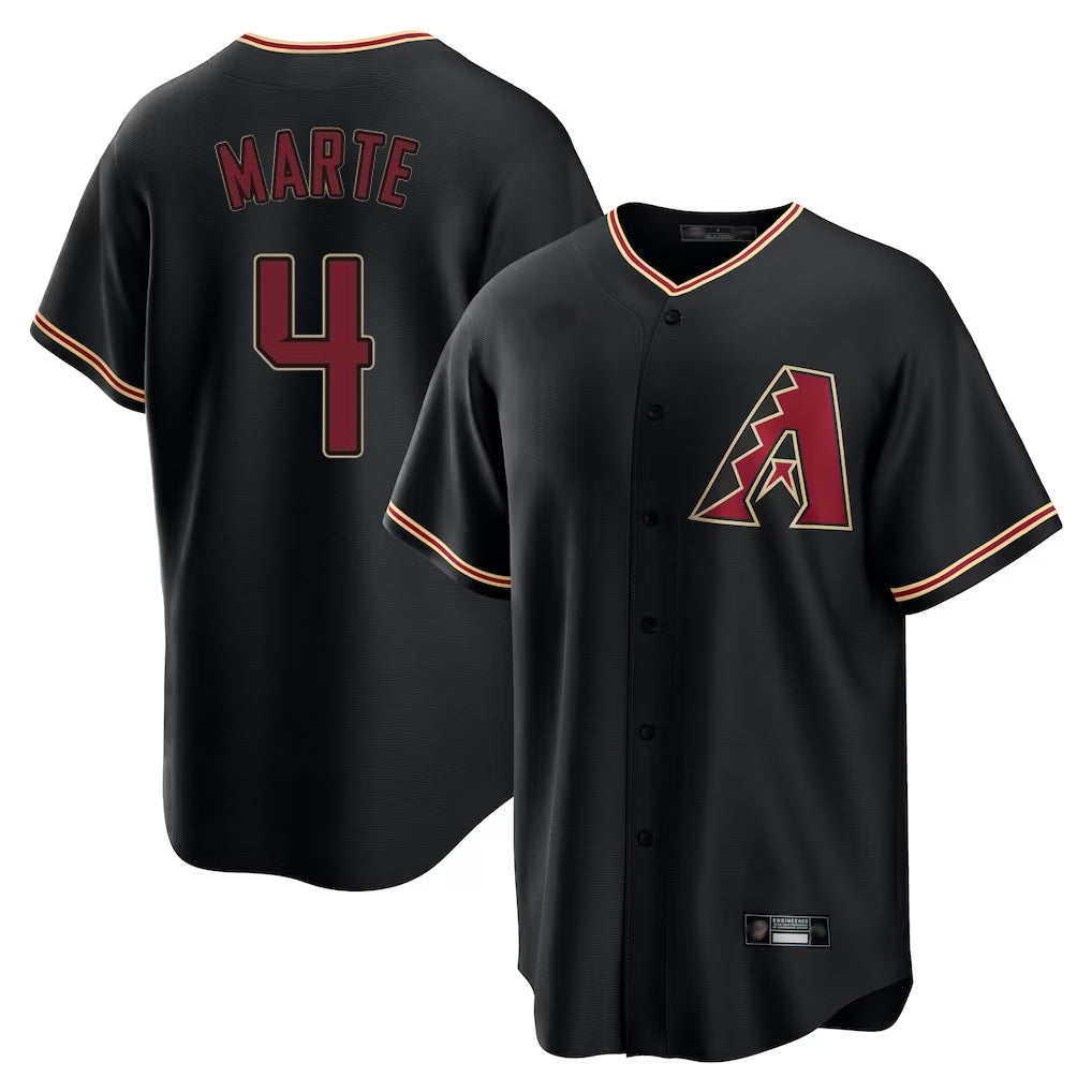 A.Diamondbacks #4 Ketel Marte Player Black Limited Home Qdoa Stitched Jerseys