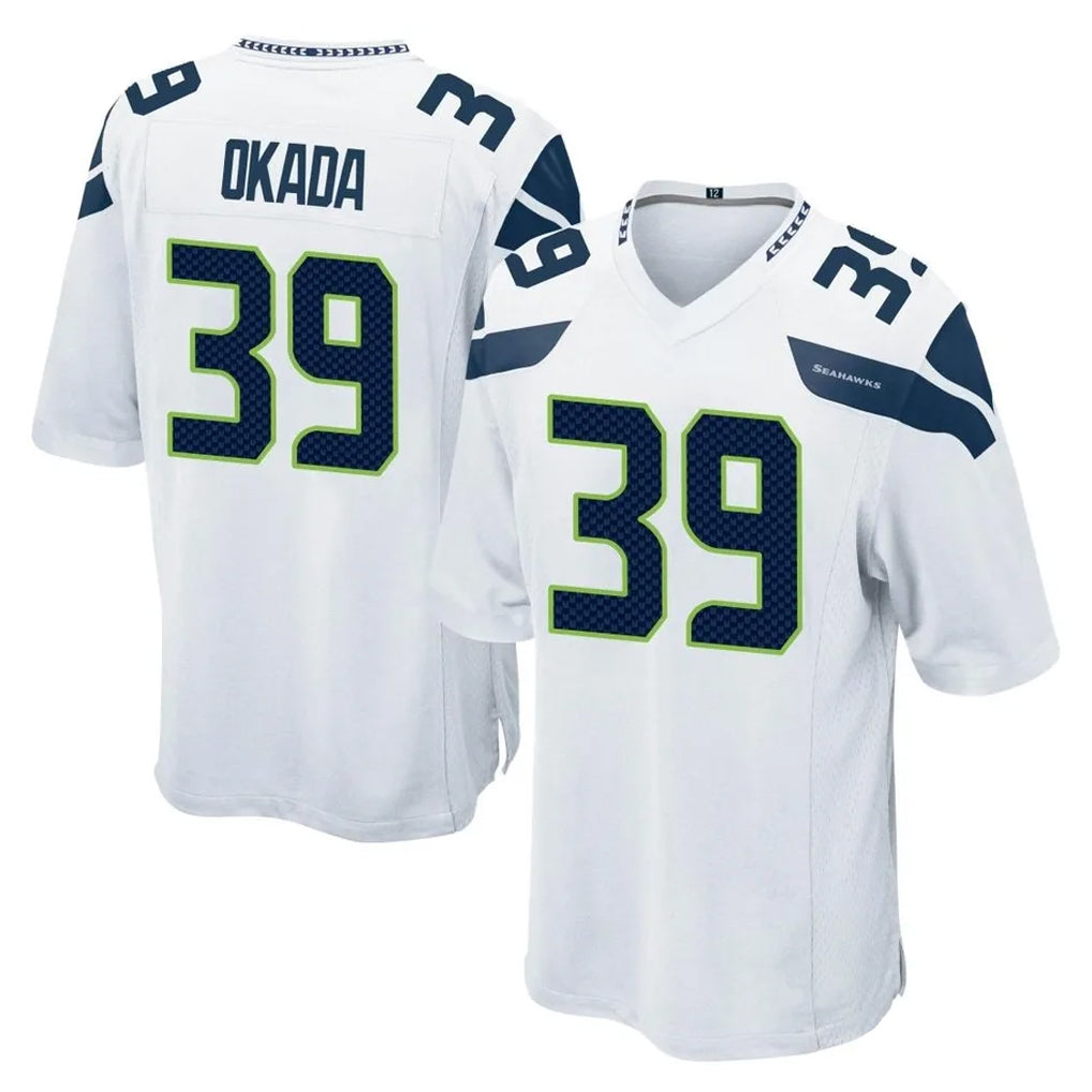 S.Seahawks #39 Ty Okada Player White Home Game Qdoa Stitched Jerseys
