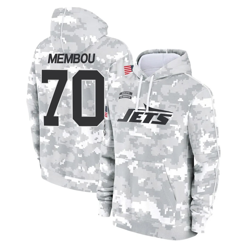 NY.Jets #70 Armand Membou Player Arctic Camo Salute to Service Pullover Hoodies Limited Game Qdoa Stitched Jerseys