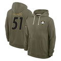 P.Steelers #51 Nick Herbig Player Olive Salute to Service Pullover Hoodies Limited Qdoa Stitched Jerseys