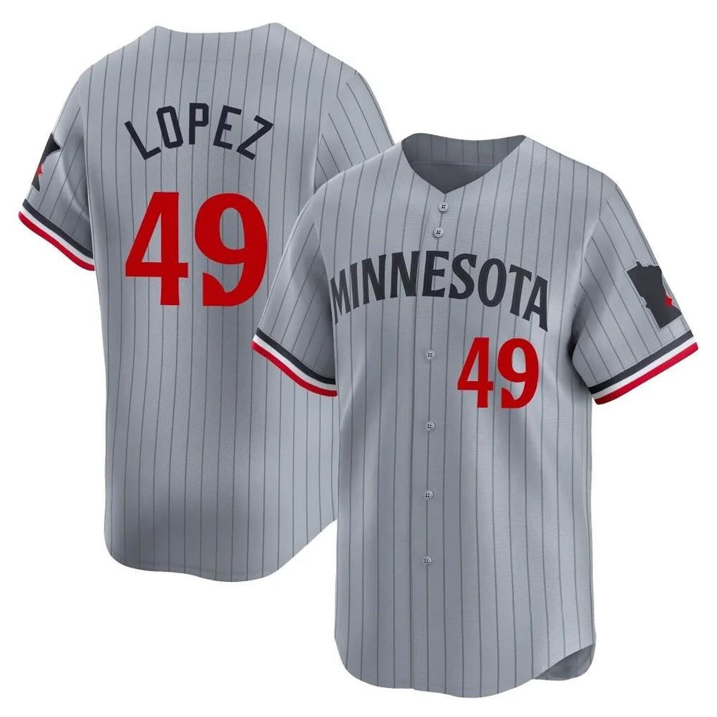 M.Twins #49 Pablo Lopez Player Gray Home Limited Qdoa Stitched Jerseys