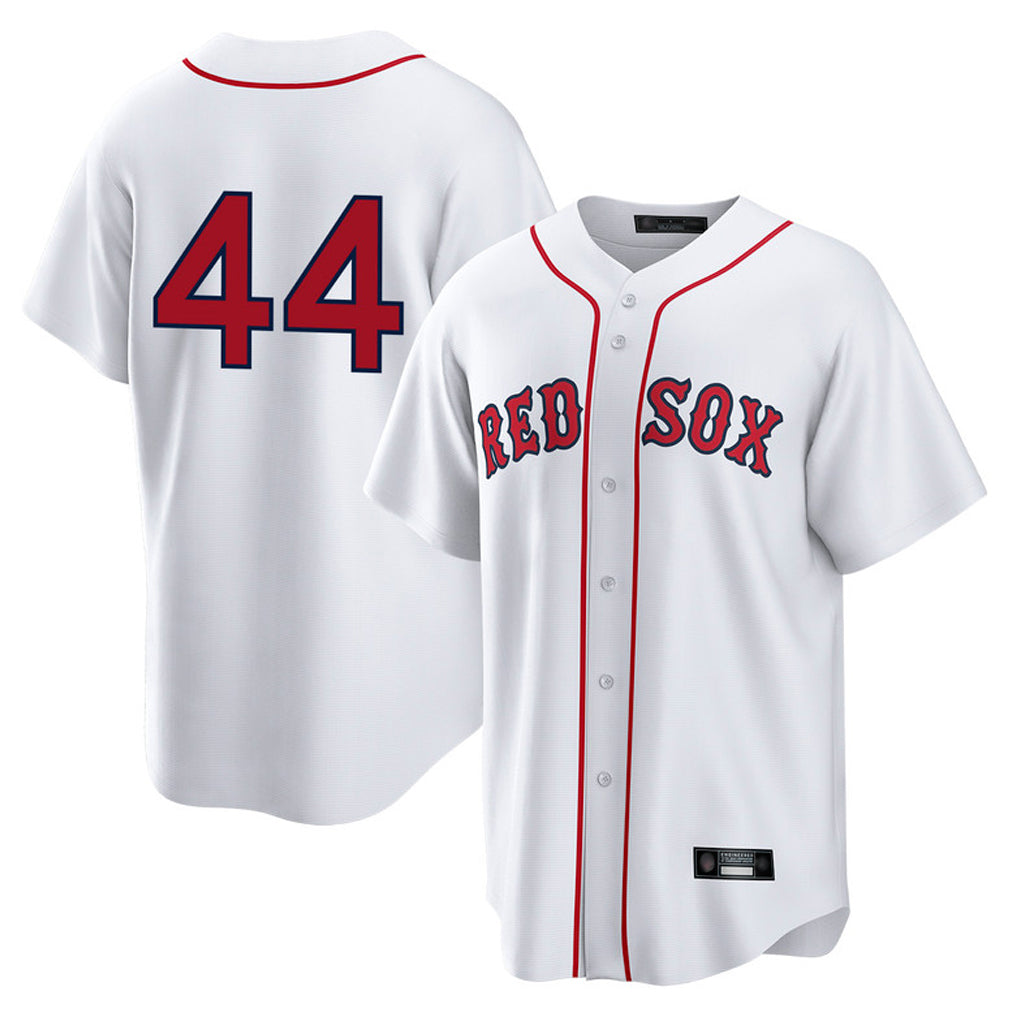 B.Red Sox #44 Aroldis Chapman Player White Home Game Qdoa Stitched Jerseys