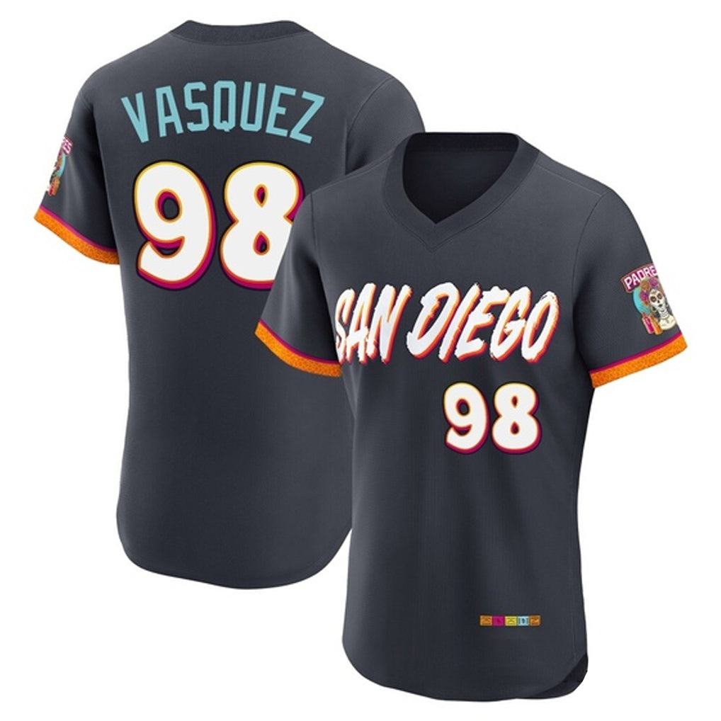 S.Diego Padres #98 Randy Vasquez Player Obsidian 2026 City Connect Home Limited Elite T-shirt Qdoa Stitched Jerseys
