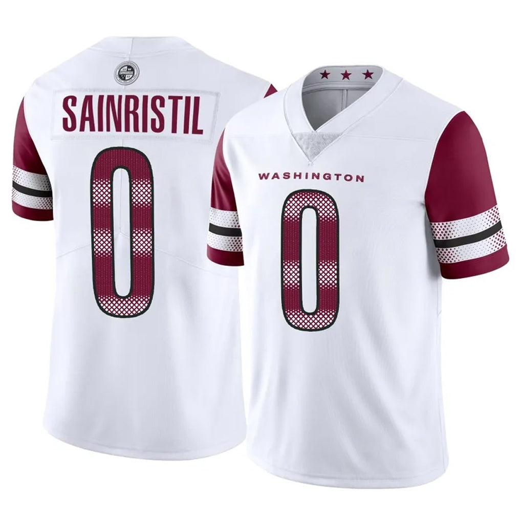 W.Commanders #0 Mike Sainristil Player White Limited Vapor Home Game Qdoa Stitched Jerseys