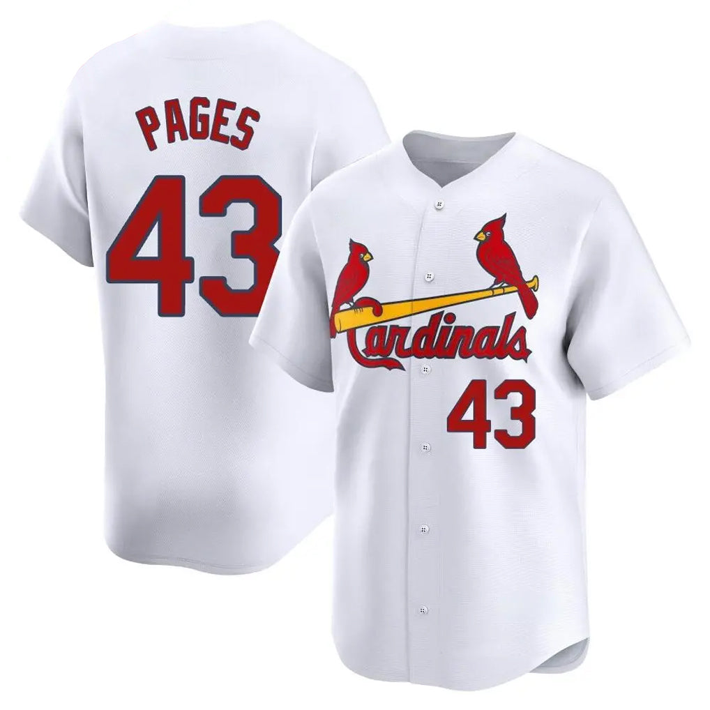 St. Louis Cardinals #43 Pedro Pages Player White Home Limited Qdoa Stitched Jerseys
