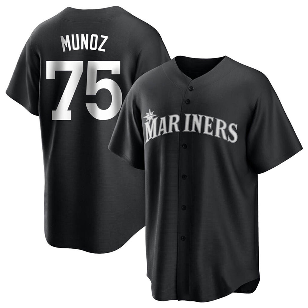 S.Mariners #75 Andres Munoz Player Black Home Limited Qdoa Stitched Jerseys