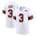 C.Browns #3 Jerry Jeudy Player White Alternate Home Game Qdoa Stitched Jerseys