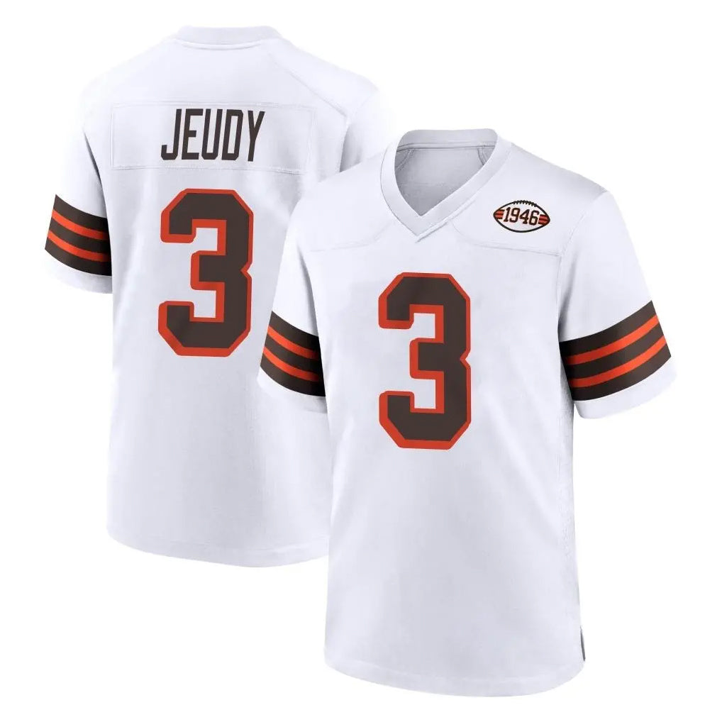 C.Browns #3 Jerry Jeudy Player White Alternate Home Game Qdoa Stitched Jerseys