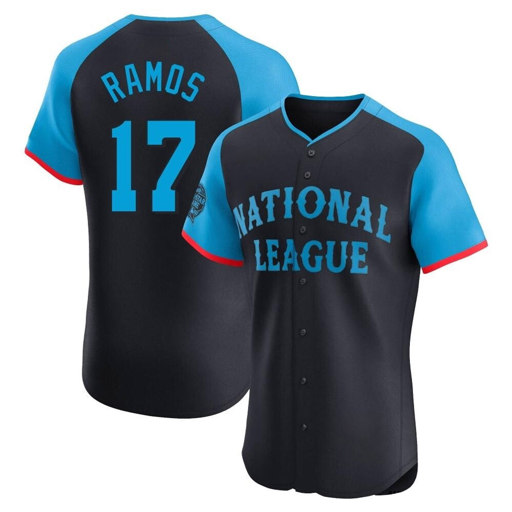 SF.Giants #17 Heliot Ramos Player Navy National League All-Star Home Limited Elite Qdoa Stitched Jerseys