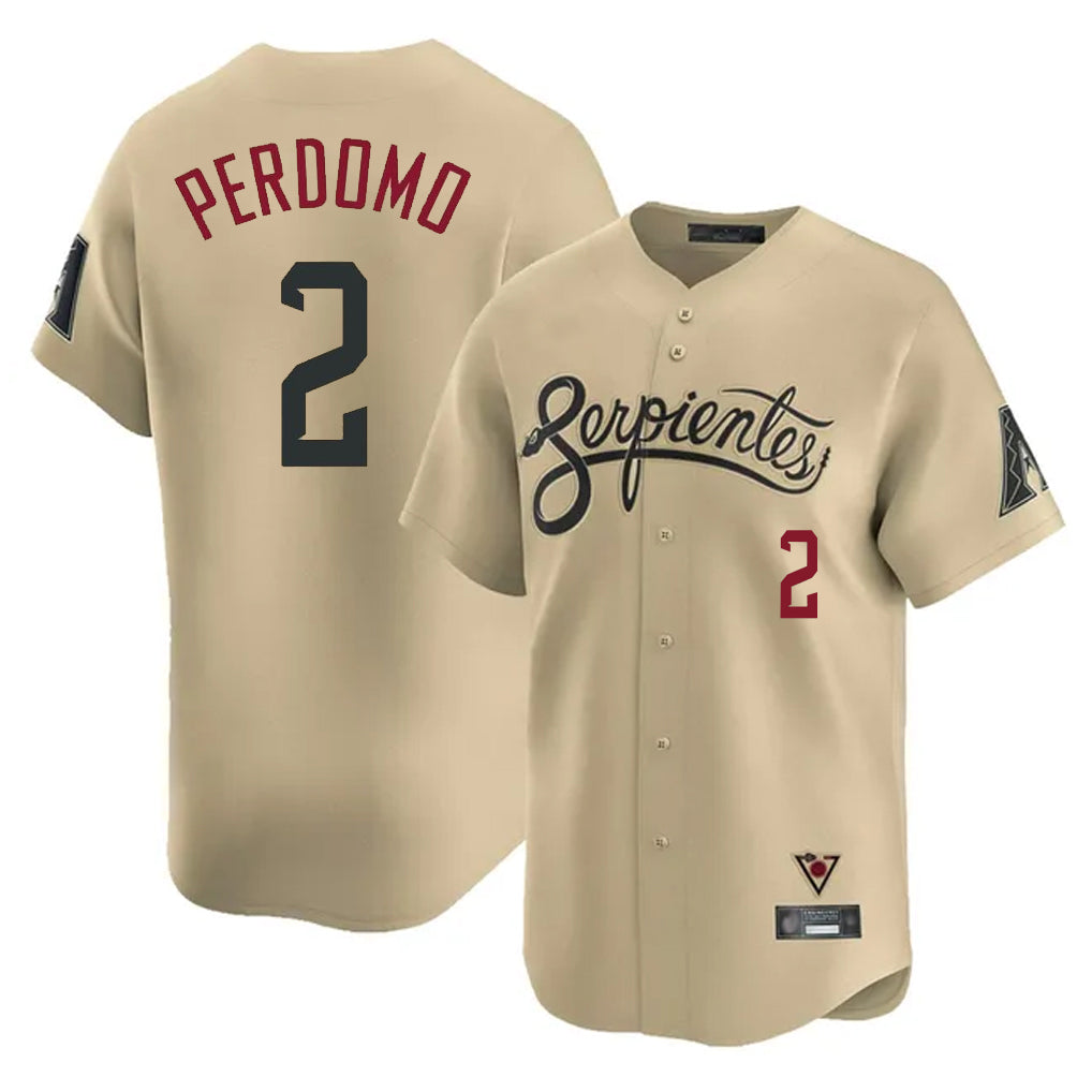 A.Diamondbacks #2 Geraldo Perdomo Player Tan City Connect Limited Home Game Qdoa Stitched Jerseys
