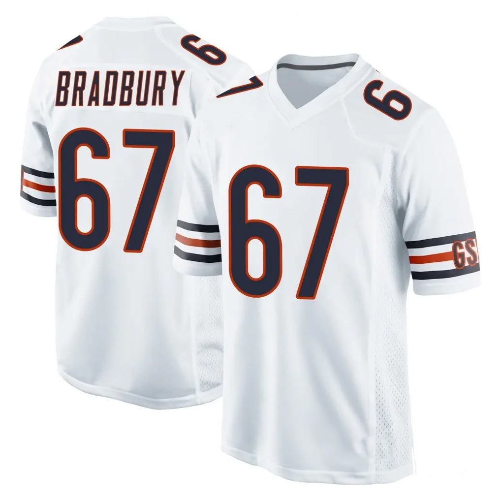 C.Bears #67 Garrett Bradbury Player White Home Game Qdoa Stitched Jerseys