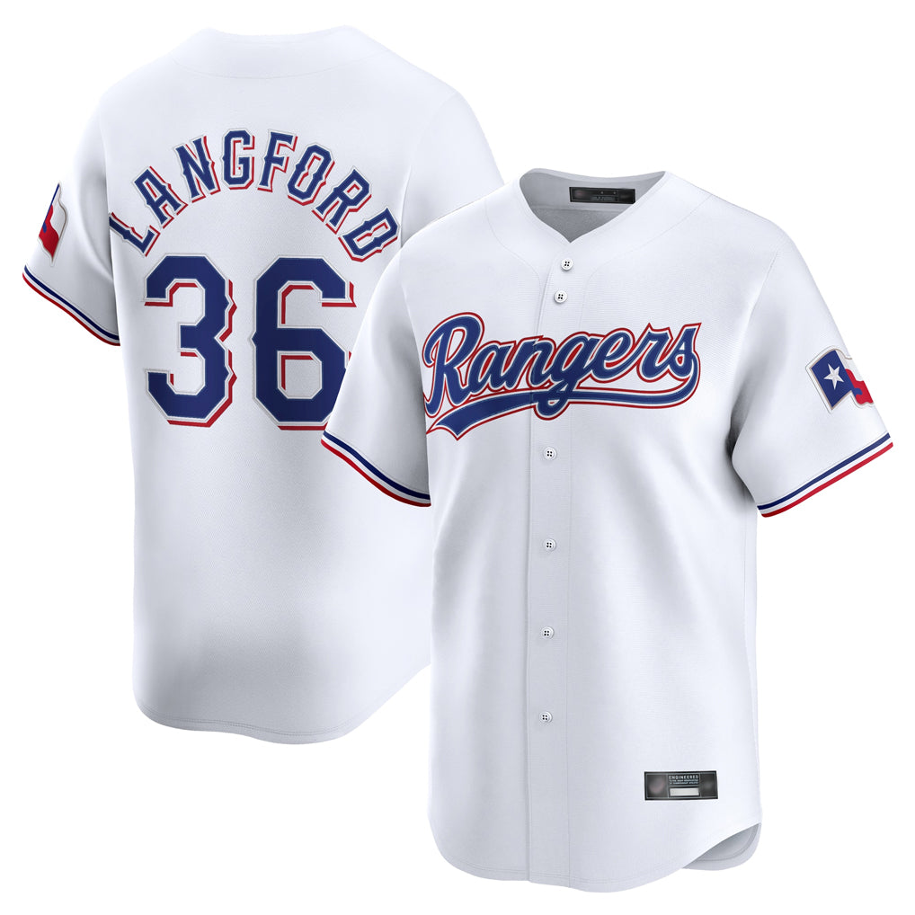 T.Rangers #36 Wyatt Langford Player White Home Limited Qdoa Stitched Jerseys