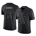 D.Cowboys #13 Caleb Downs Player Black Limited Reflective Home Game Qdoa Stitched Jerseys