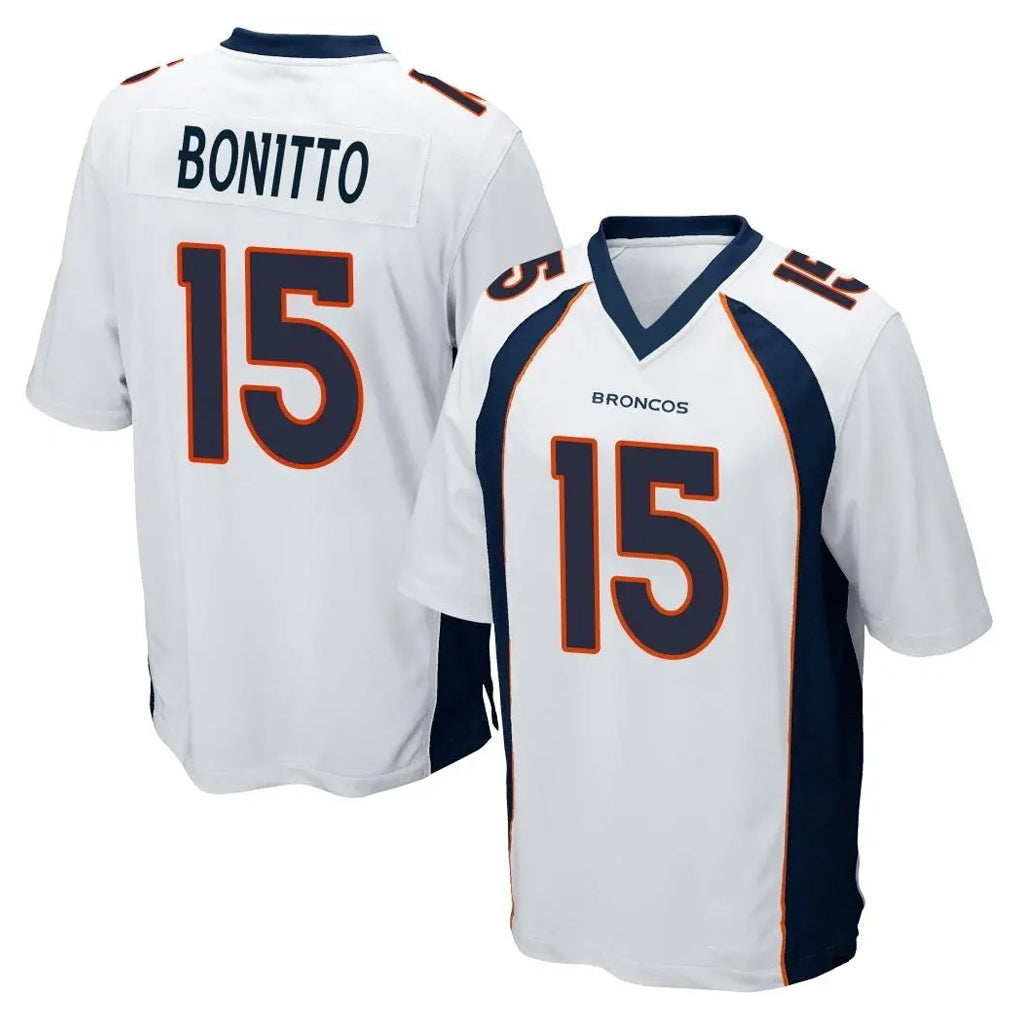 D.Broncos #15 Nik Bonitto Player White Game Qdoa Stitched Jerseys