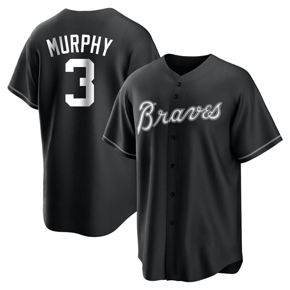 A.Braves #3 Dale Murphy Player Black Home Game Qdoa Stitched Jerseys