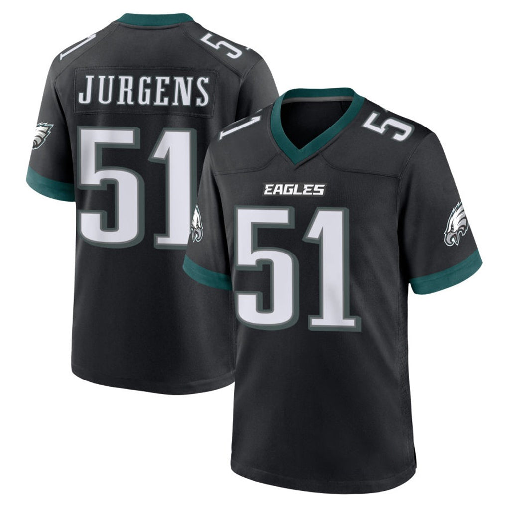 P.Eagles #51 Cam Jurgens Player Black Game Home Qdoa Stitched Jerseys