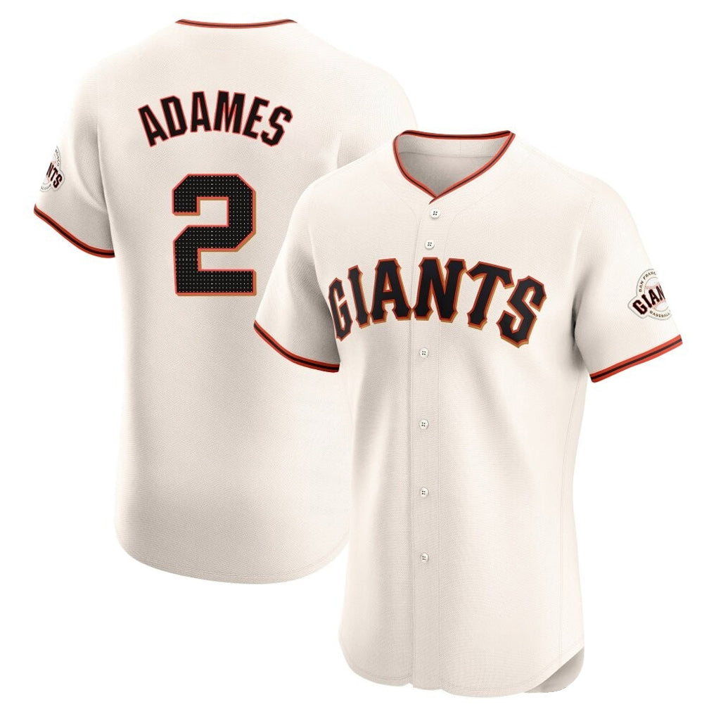 SF.Giants #2 Willy Adames Player Cream Home Limited Elite Qdoa Stitched Jerseys