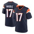 D.Broncos #17 Jaylen Waddle Player Navy Home Game Qdoa Stitched Jerseys