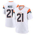 D.Broncos #21 Riley Moss Player White Home Game Qdoa Stitched Jerseys