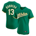 Athletics #13 Luis Barrera Player Kelly Green Limited Elite Home Game Qdoa Stitched Jerseys
