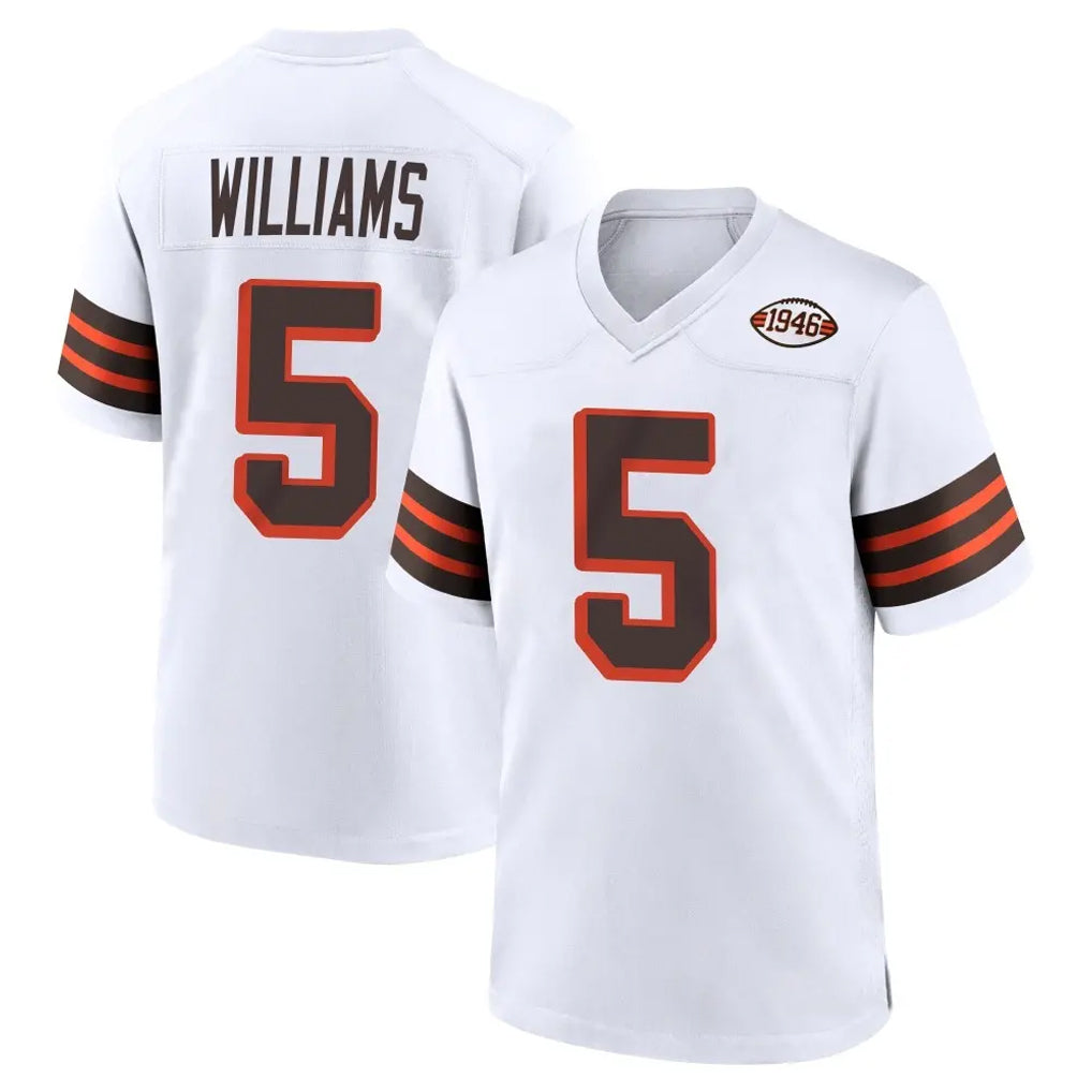 C.Browns #5 Quincy Williams Player White Alternate Home Game Qdoa Stitched Jerseys
