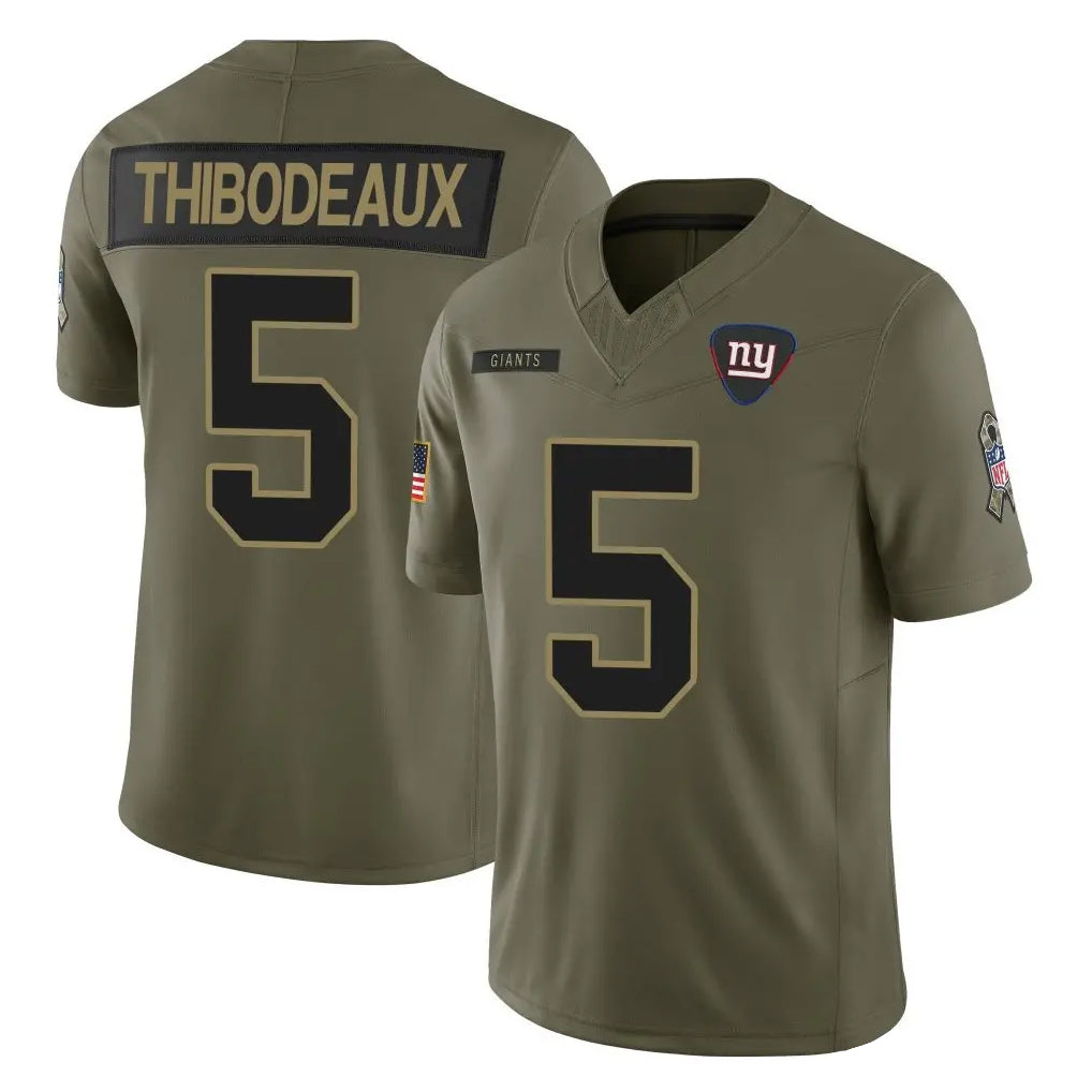 NY.Giants #5 Kayvon Thibodeaux Player Olive 2025 Salute To Service Limited Qdoa Stitched Jerseys