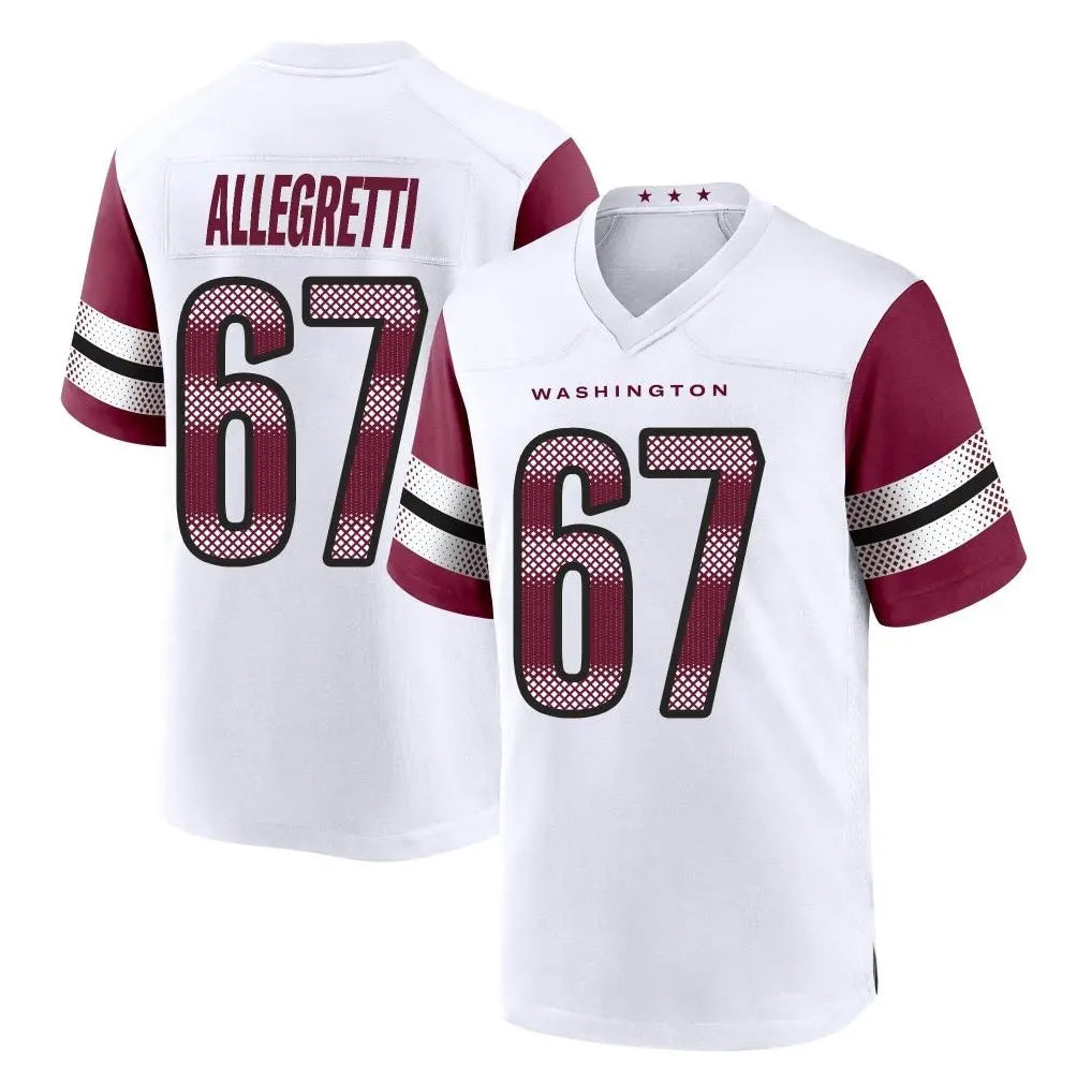 W.Commanders #67 Nick Allegretti Player White Game Home Qdoa Stitched Jerseys