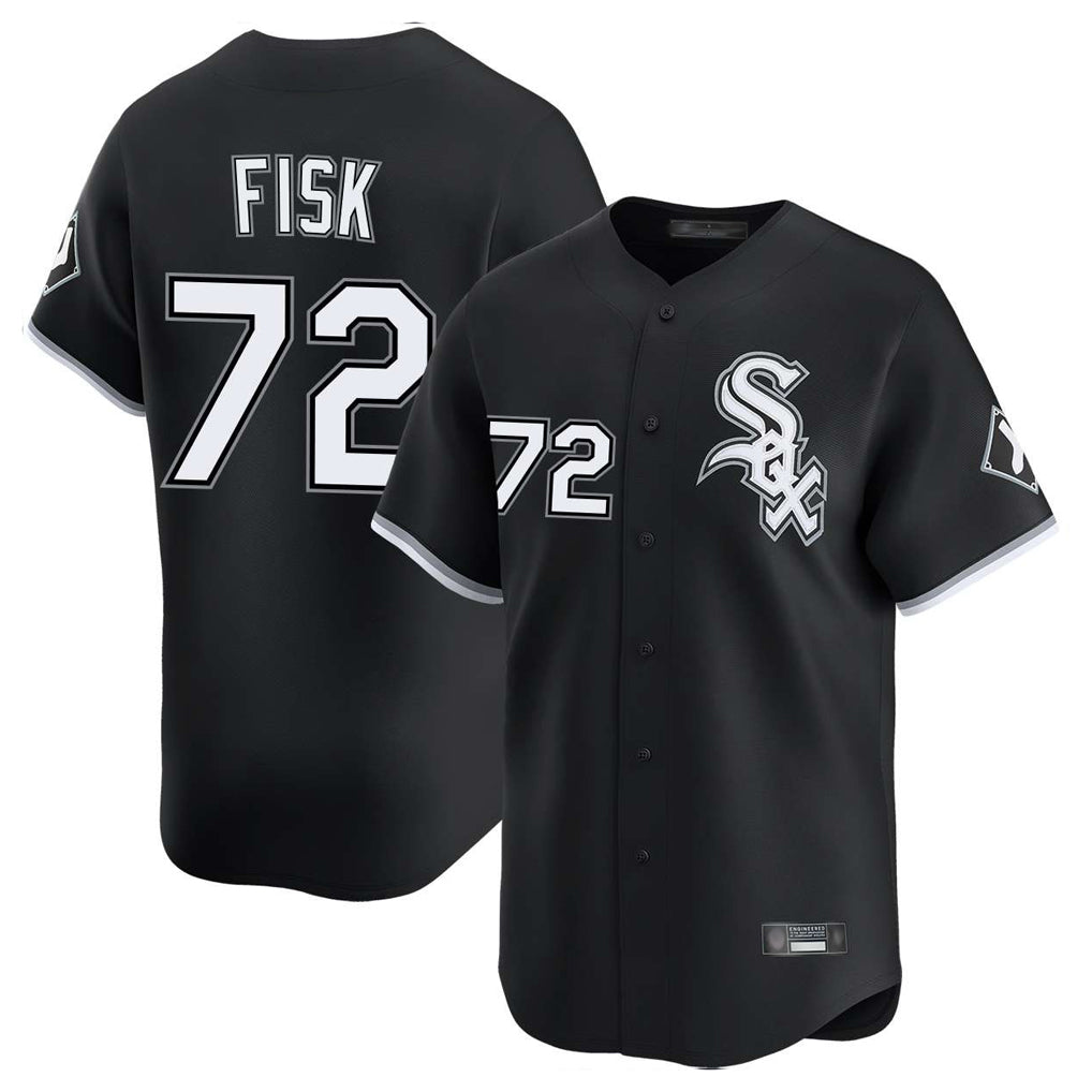 C.White Sox #72 Carlton Fisk Player Black Limited Home Qdoa Stitched Jerseys