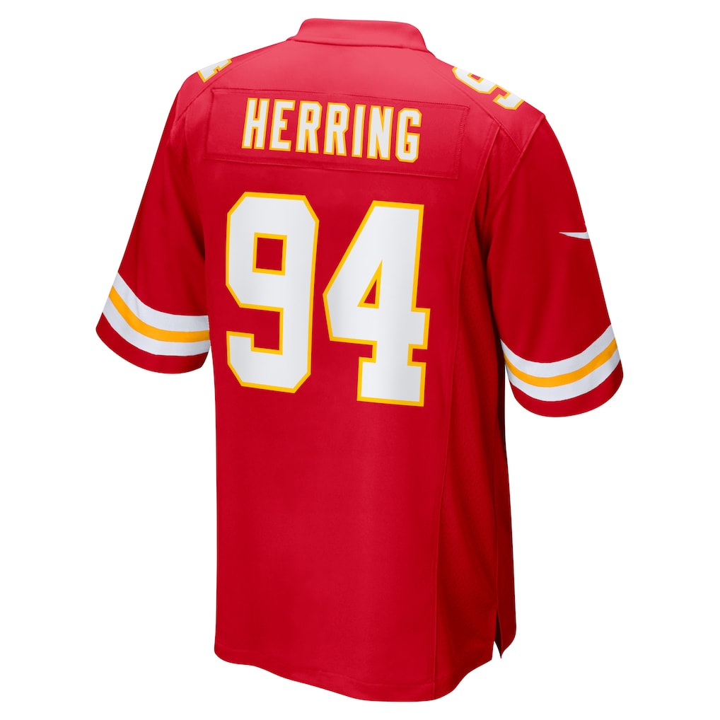 Qdoa KC.Chiefs #94 Malik Herring Red Team Game Player Jersey