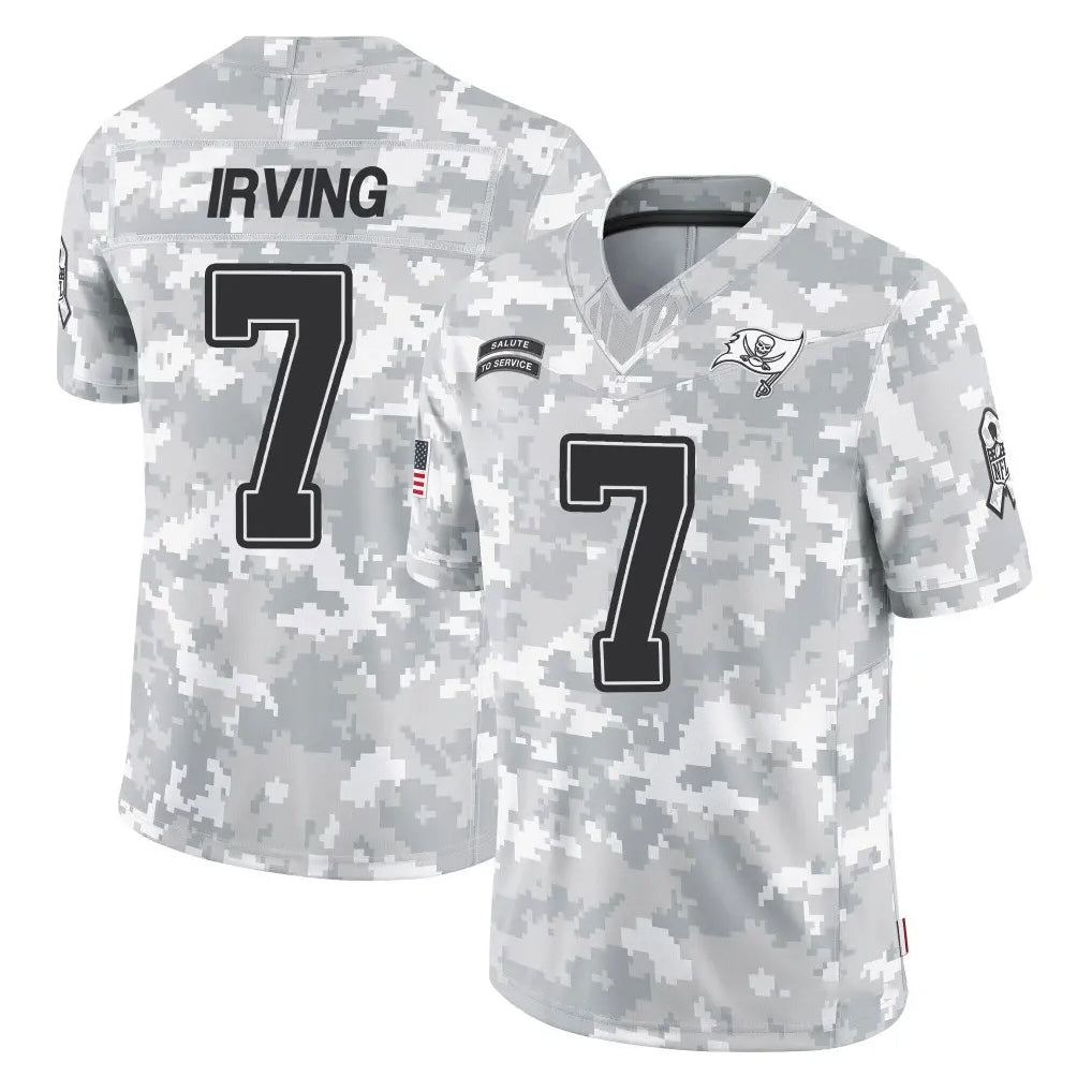 TB.Buccaneers #7 Bucky Irving Player Arctic Camo Limited Salute To Service Home Game Qdoa Stitched Jerseys