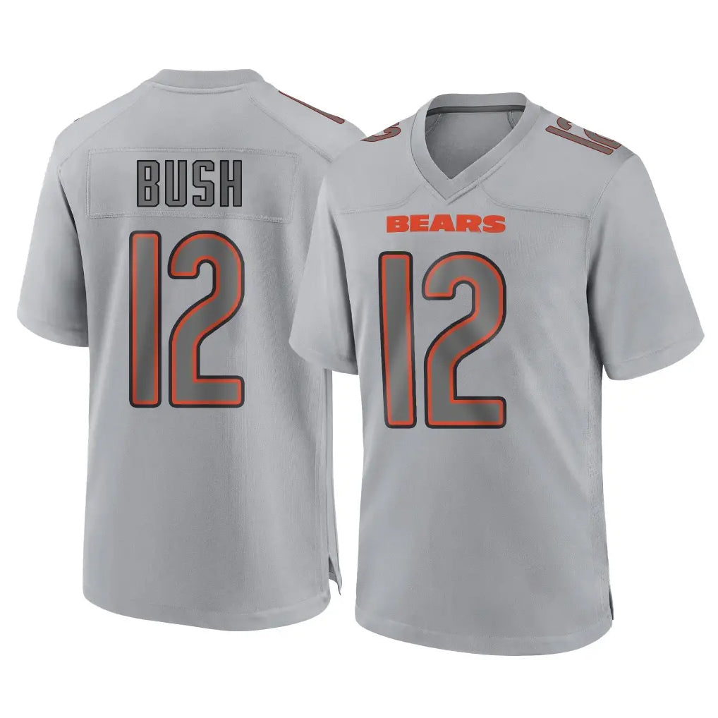 C.Bears #12 Devin Bush Player Gray Atmosphere Fashion Game Qdoa Stitched Jerseys