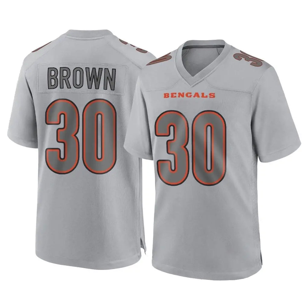 C.Bengals #30 Chase Brown Player Gray Atmosphere Fashion Game Qdoa Stitched Jerseys