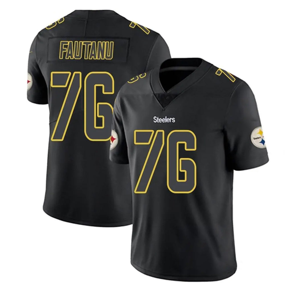P.Steelers #76 Troy Fautanu Player Black Impact Limited Home Game Qdoa Stitched Jerseys