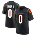 C.Bengals #0 DJ Turner II Player Black Home Game Qdoa Stitched Jerseys