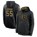 T.Titans #55 JC Latham Player Black Salute to Service Sideline Performance Pullover Hoodies Home Game Qdoa Stitched Jerseys