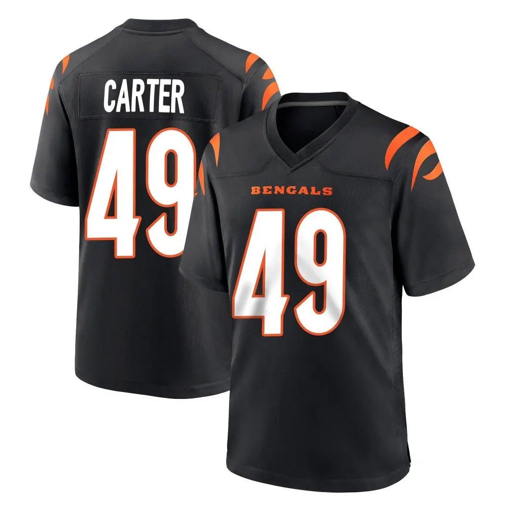 C.Bengals #49 Barrett Carter Player Black Home Game Qdoa Stitched Jerseys