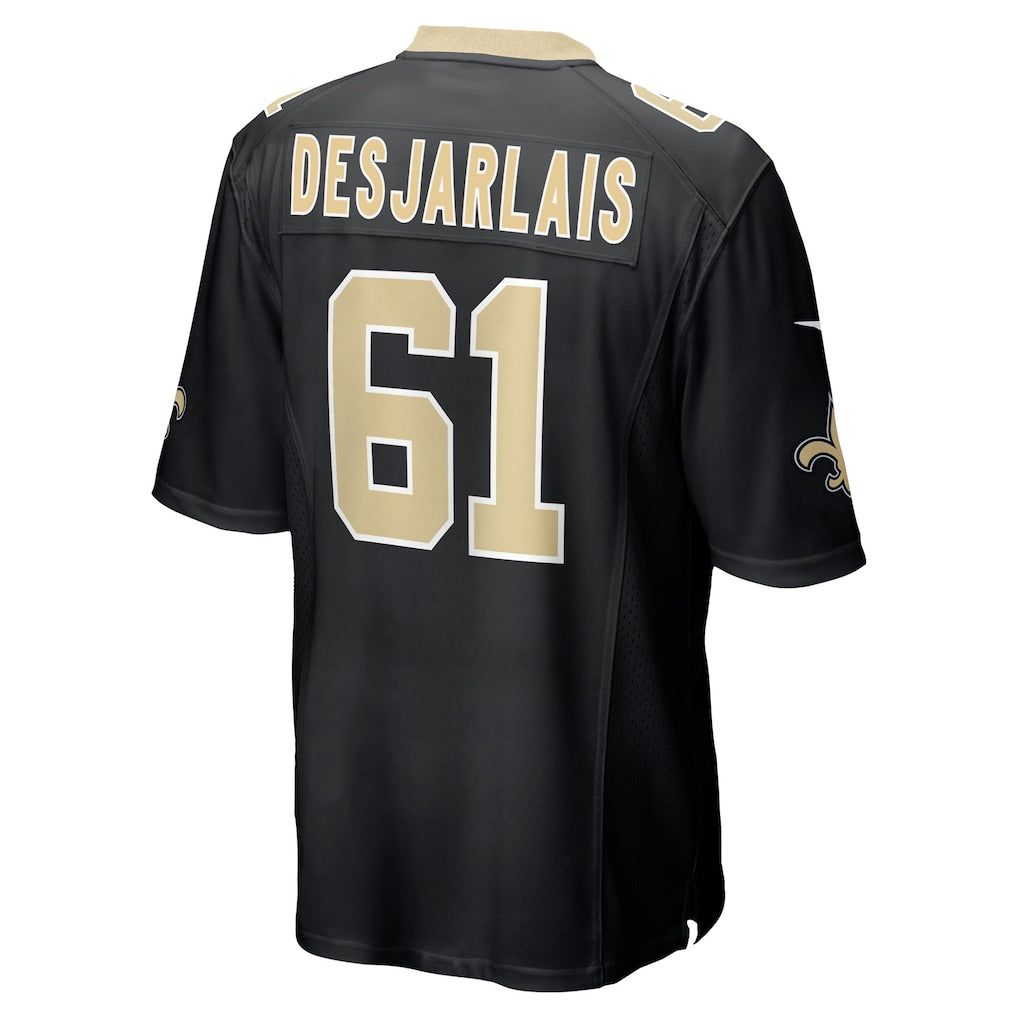 Qdoa NO.Saints #61 Drew Desjarlais Black Game Player Jersey