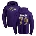 B.Ravens #79 Ronnie Stanley Player Purple Salute to Service Pullover Hoodie Qdoa Stitched Jerseys