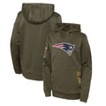 NE.Patriots ## Patriots Blank Player Olive Salute to Service Pullover Hoodies Home Game Qdoa Stitched Jerseys